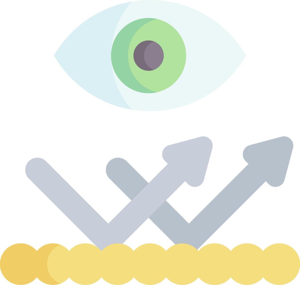 An eye is looking at a stack of coins vector