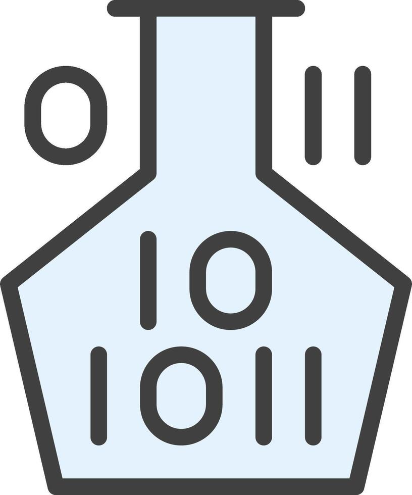 un laboratorio matraz con binario código en eso vector