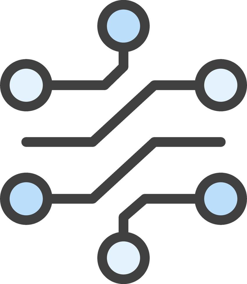 A network diagram with blue circles vector