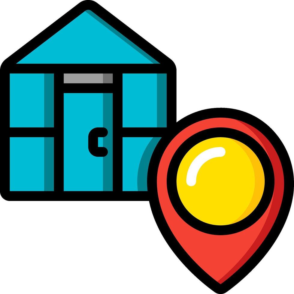 House icon with location marker vector