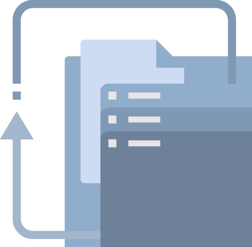 A file folder with a blue arrow pointing to it vector