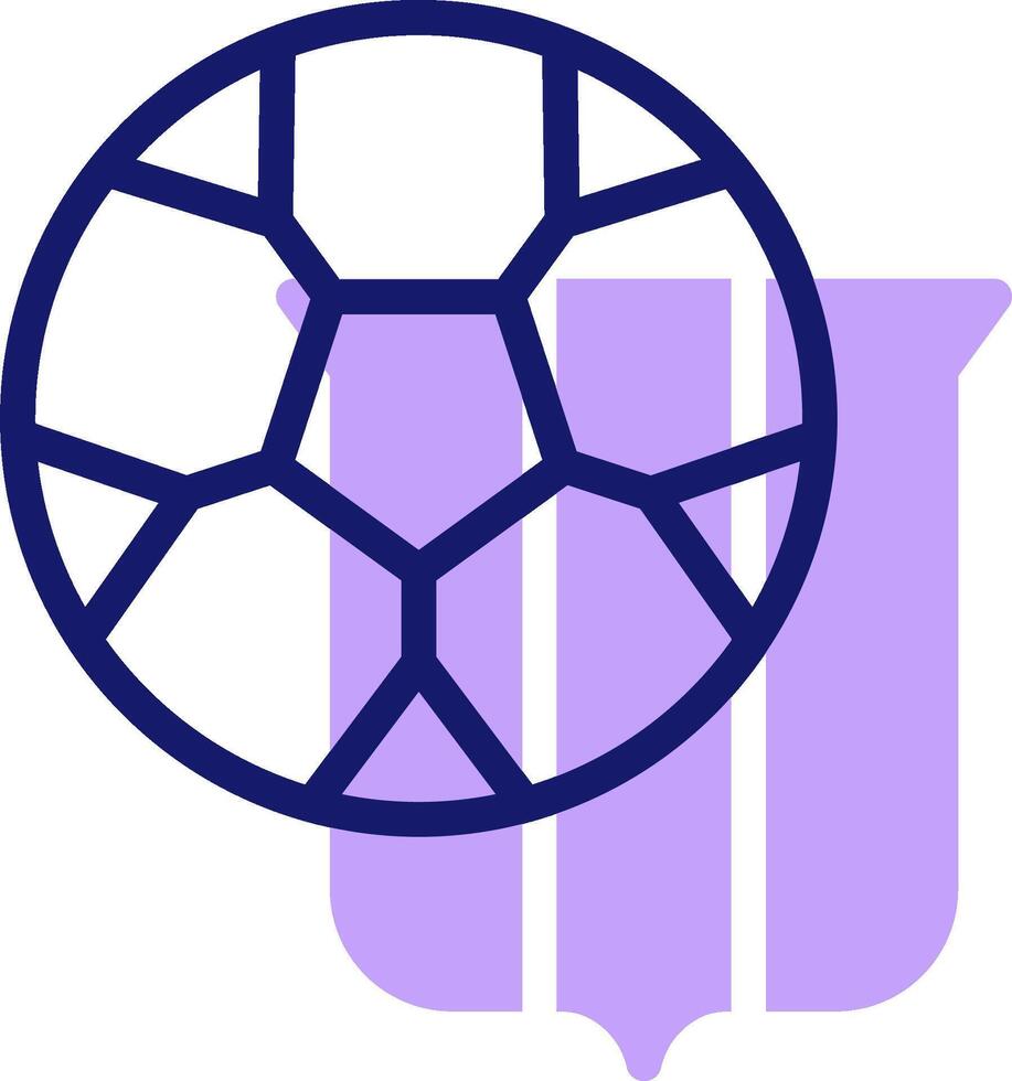 A purple and white soccer ball with a purple stripe vector