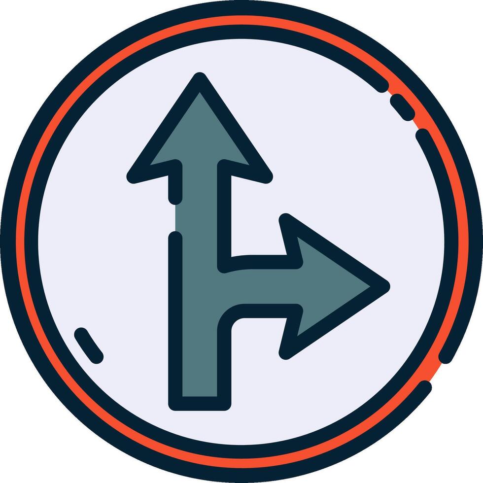 A red and orange arrow pointing in opposite directions vector