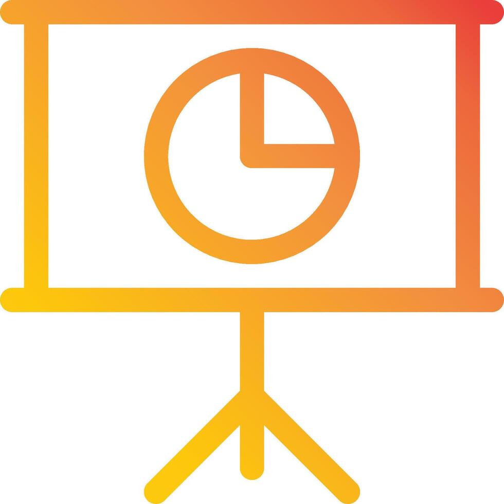 A presentation screen with a clock on it vector