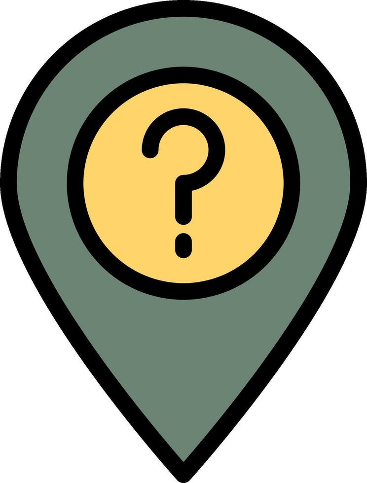 Question mark icon on location marker illustration vector