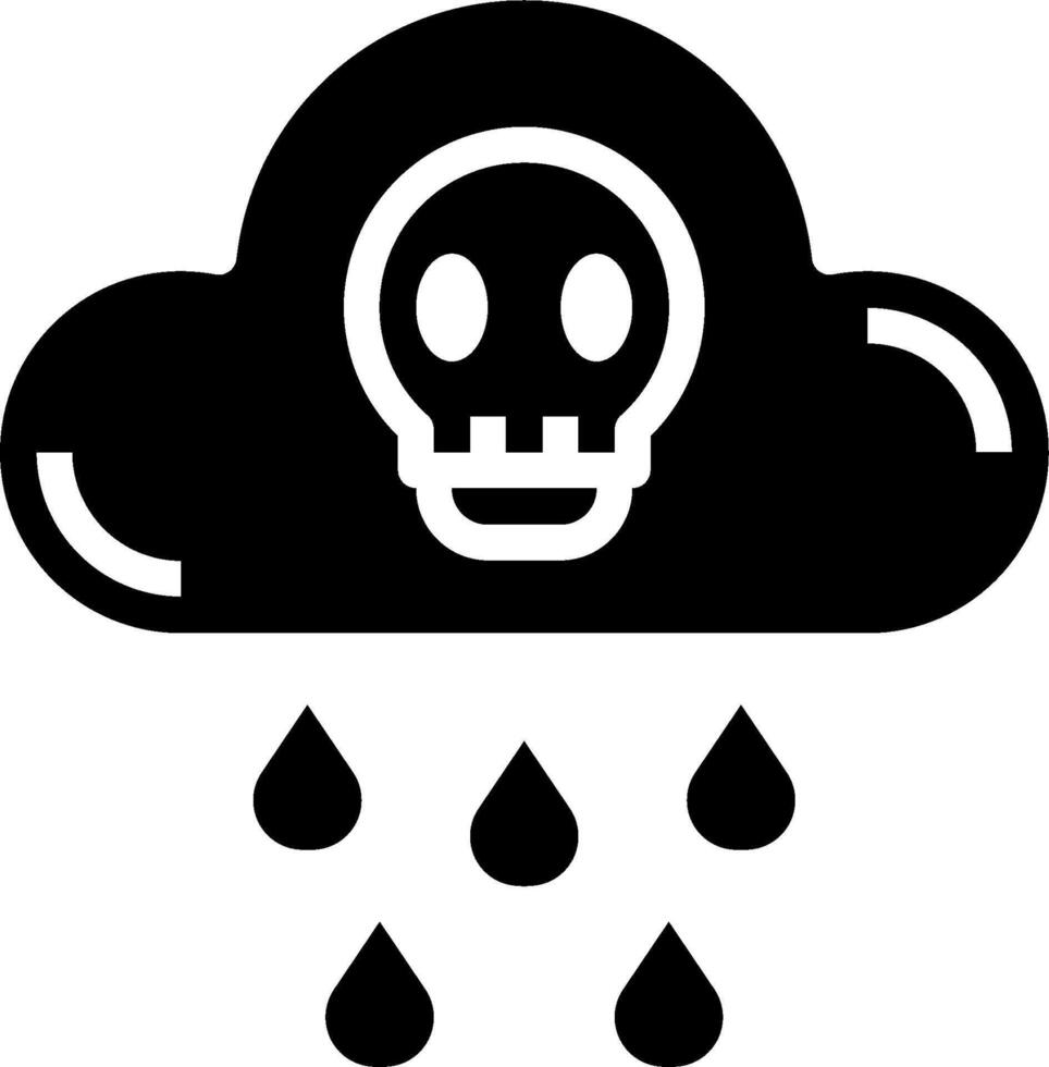 A skull and rain cloud icon vector