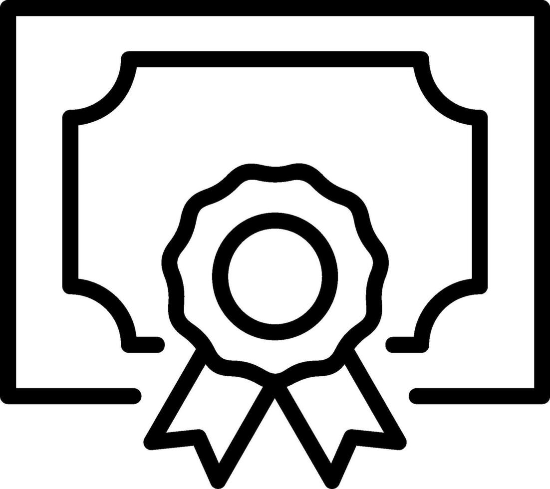 A certificate icon with a ribbon and a certificate vector