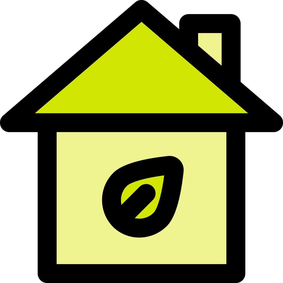 Green house icon with a leaf on the roof vector