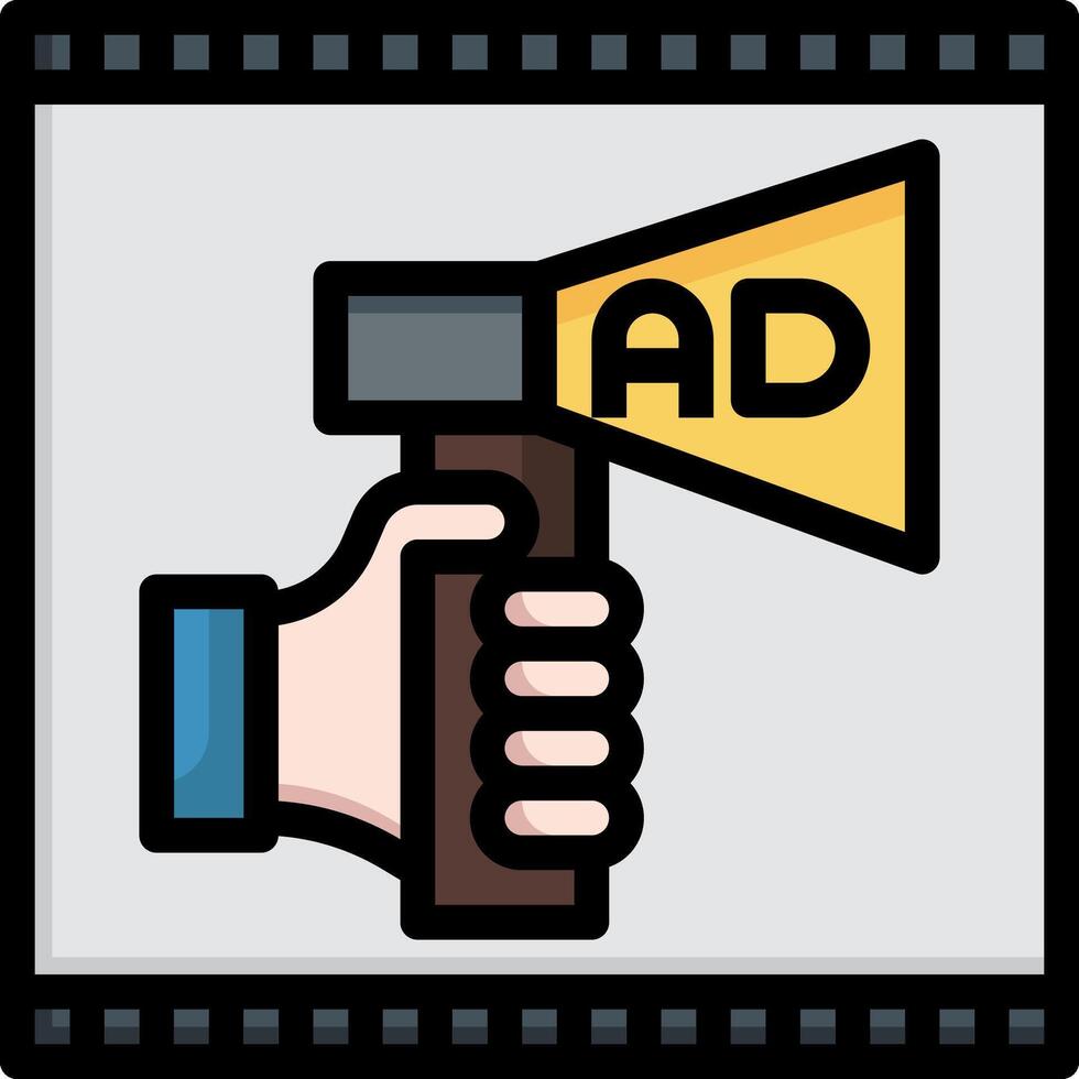 An ad with a hand holding a megaphone vector