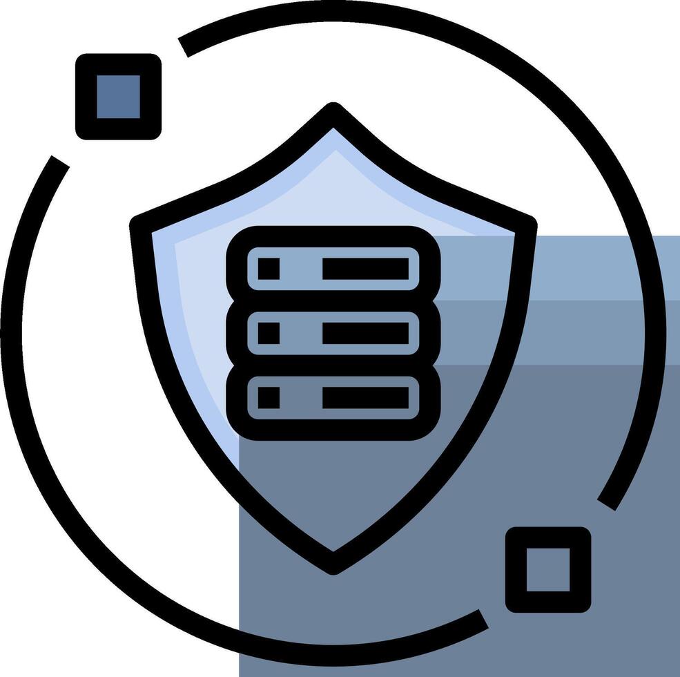 A shield with a computer in it vector
