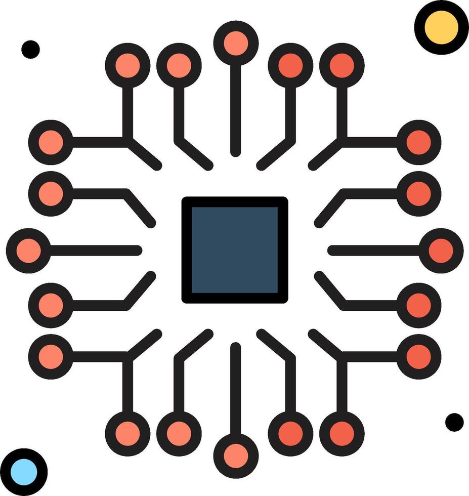 A circuit board with a circle in the center vector