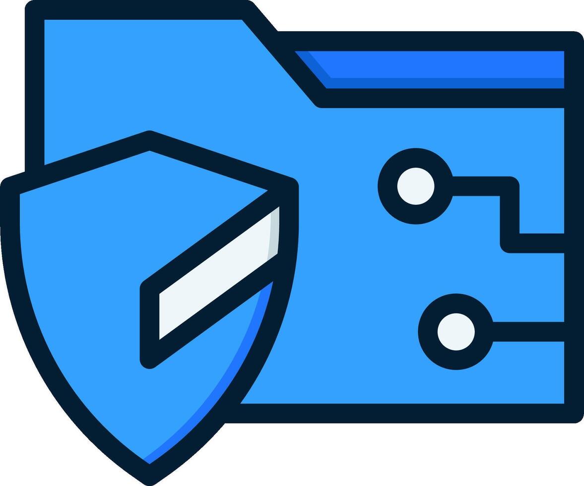 A blue folder with a shield on it vector