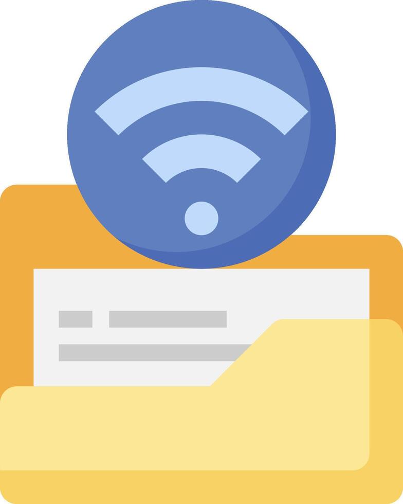 Wifi icon on a folder vector