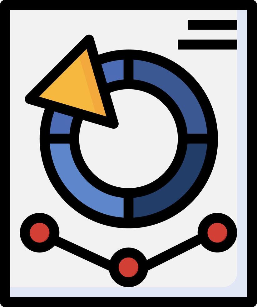 A flat icon of a circle with a circle and arrows vector