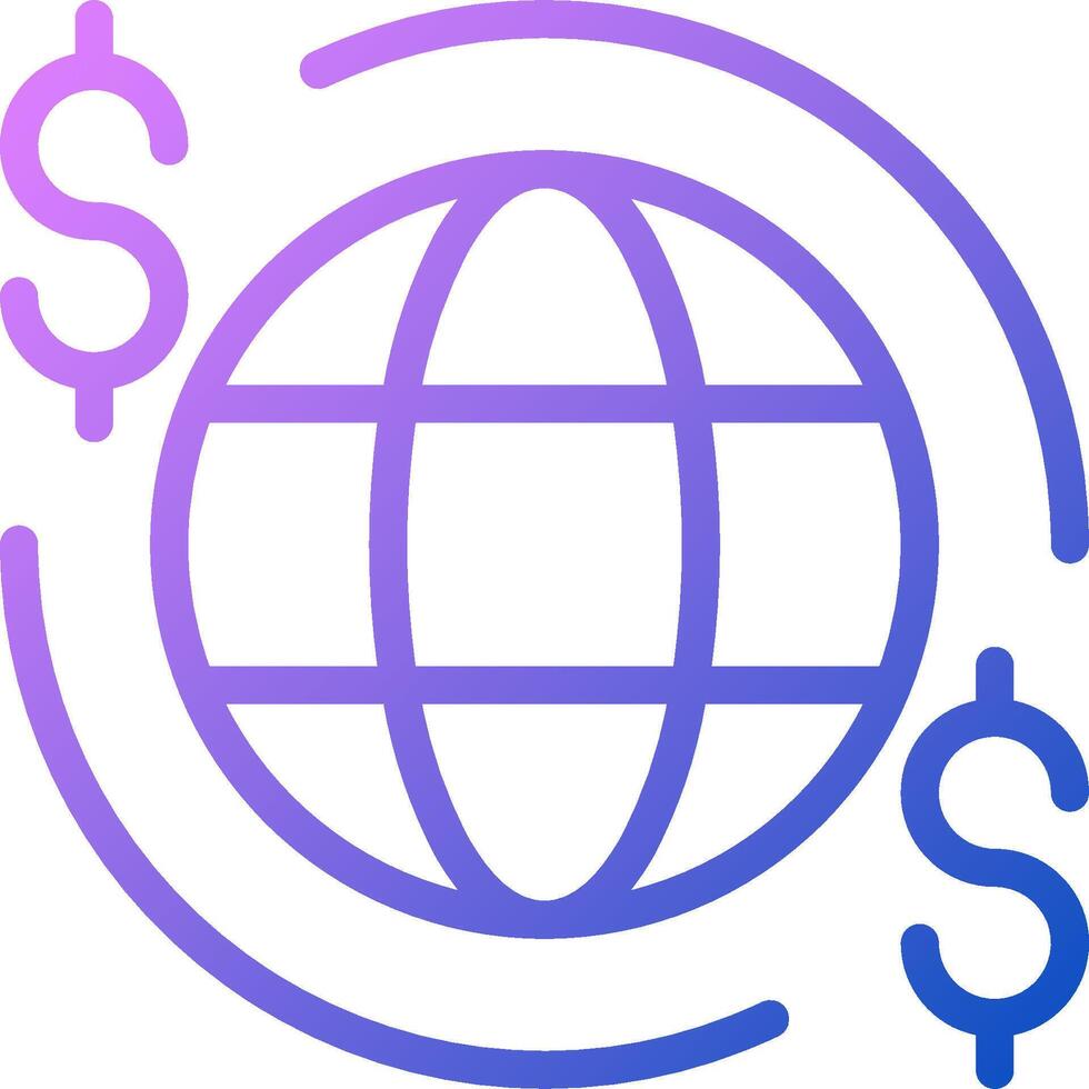 Global currency icon vector