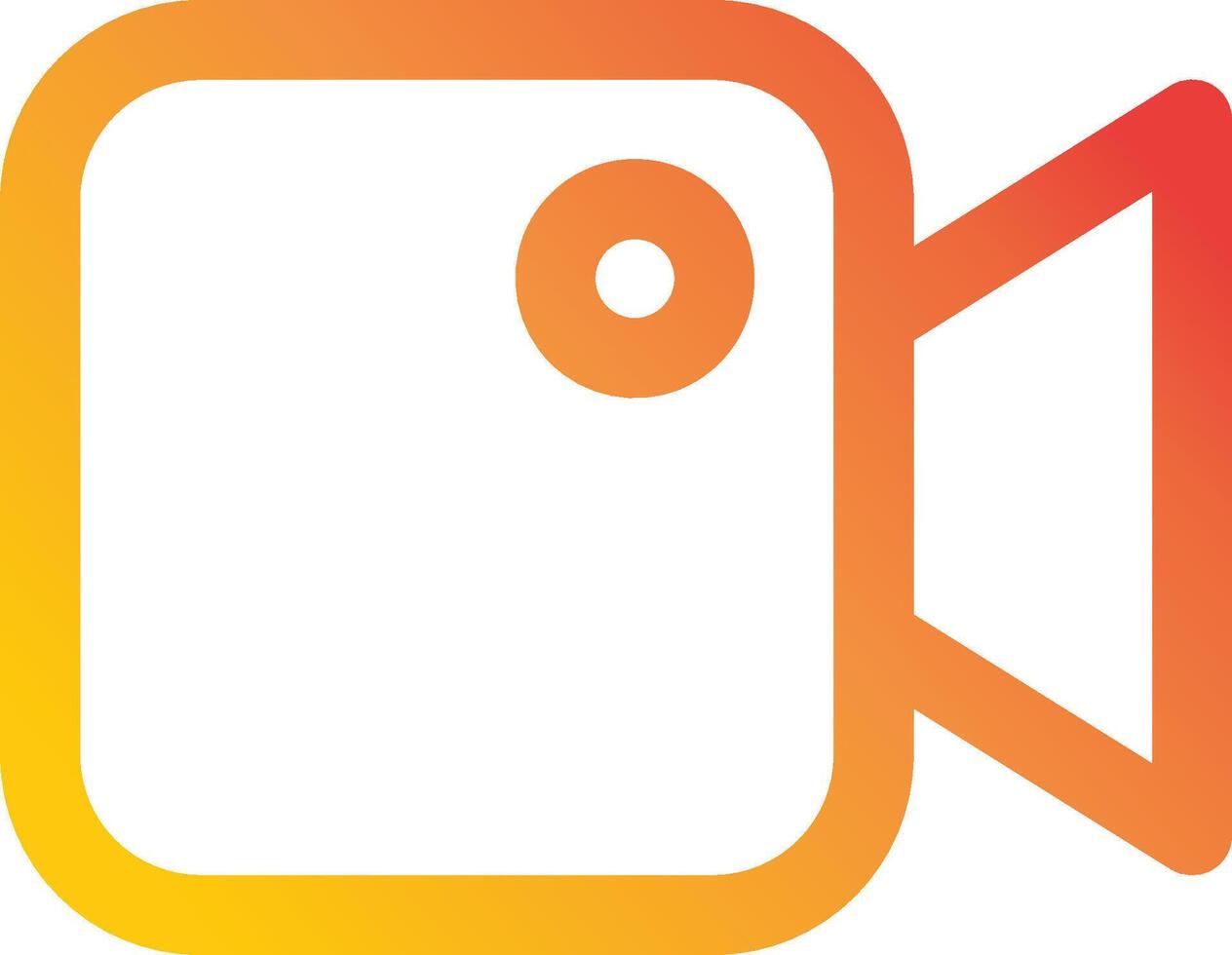 A camera icon with a red and orange background vector