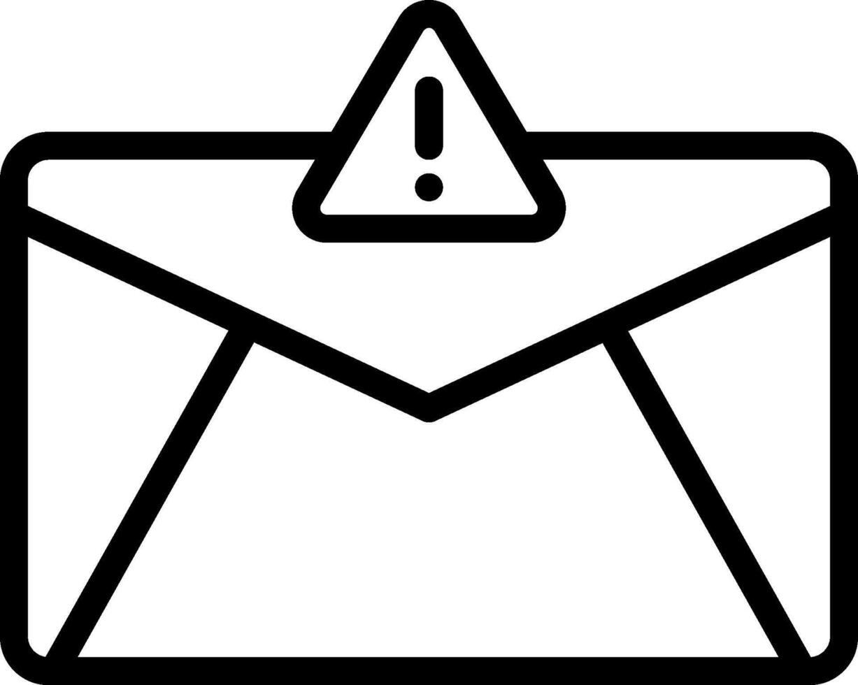 An envelope with a warning icon on it vector
