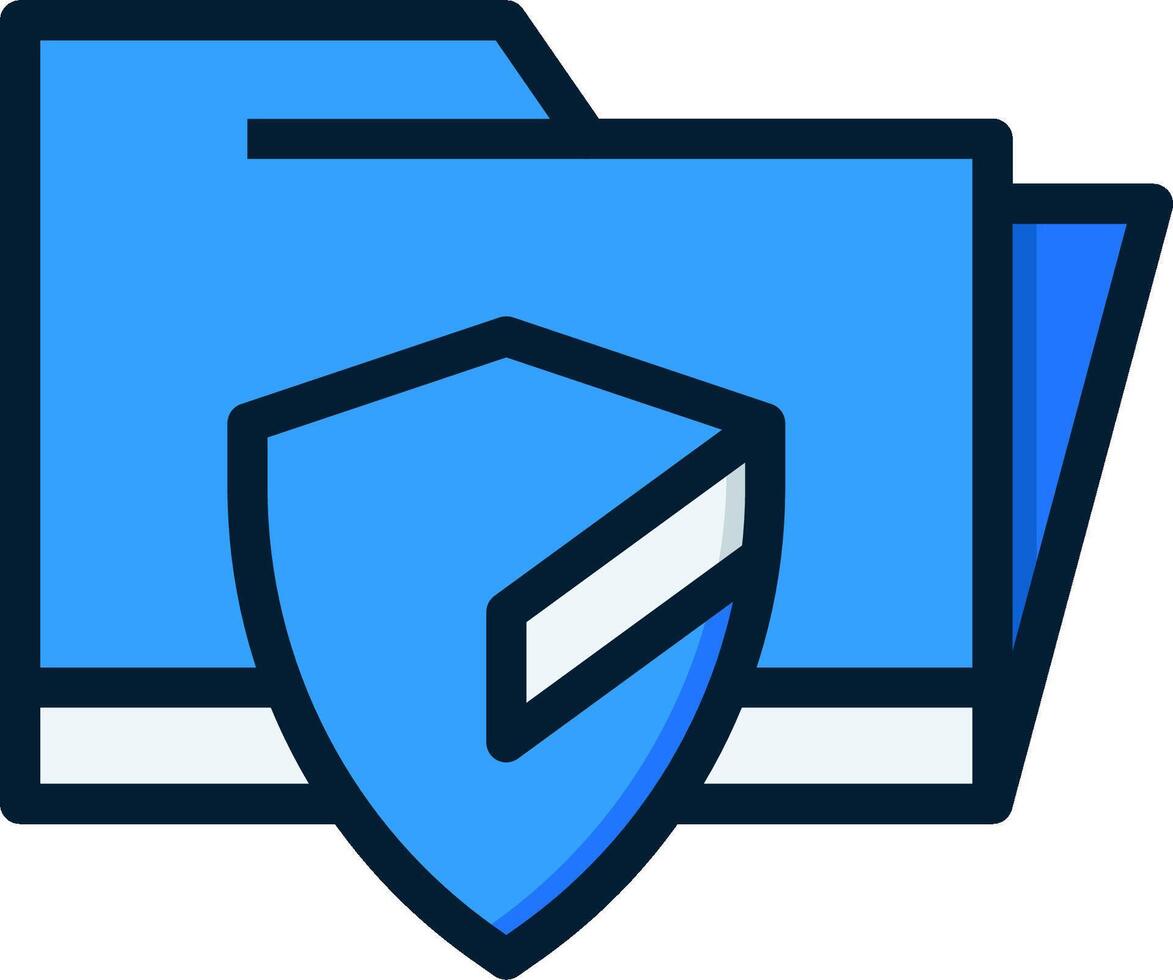 A blue folder with a shield on it vector