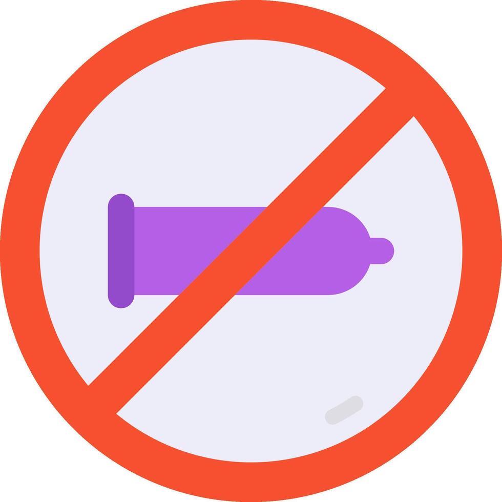 A no condom sign on a white background vector