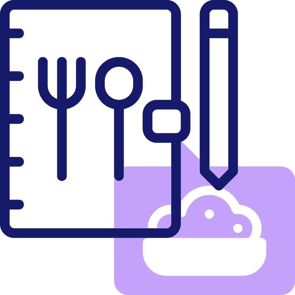 A notebook with a fork and spoon in it vector