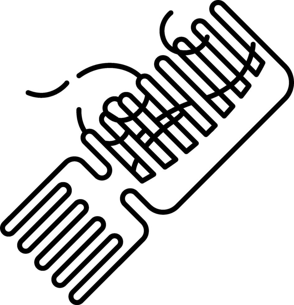 A black and white illustration of a comb vector