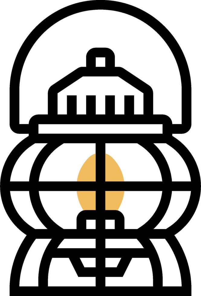 A black and white icon of a lantern vector