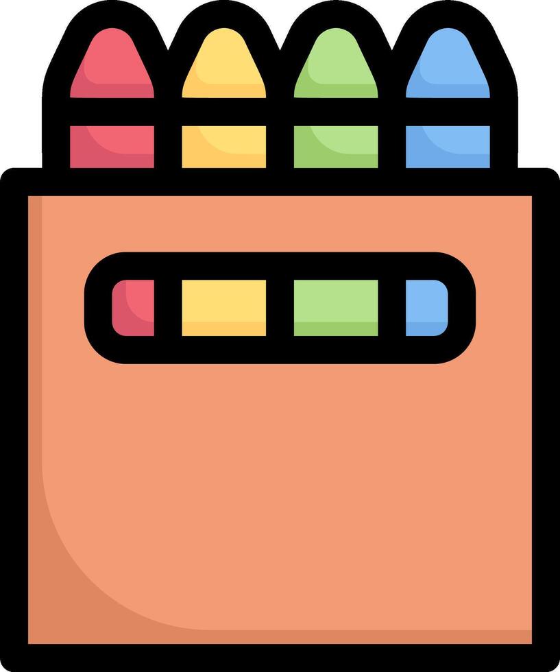 Crayons in a bag icon vector