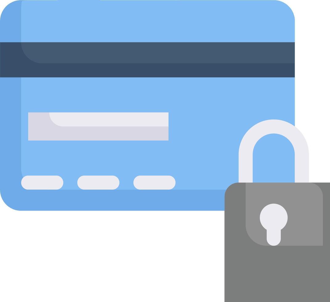 Credit card and padlock icon vector