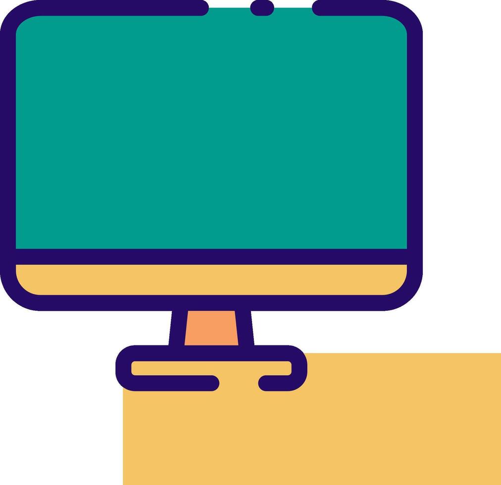 A computer monitor with a green screen on it vector