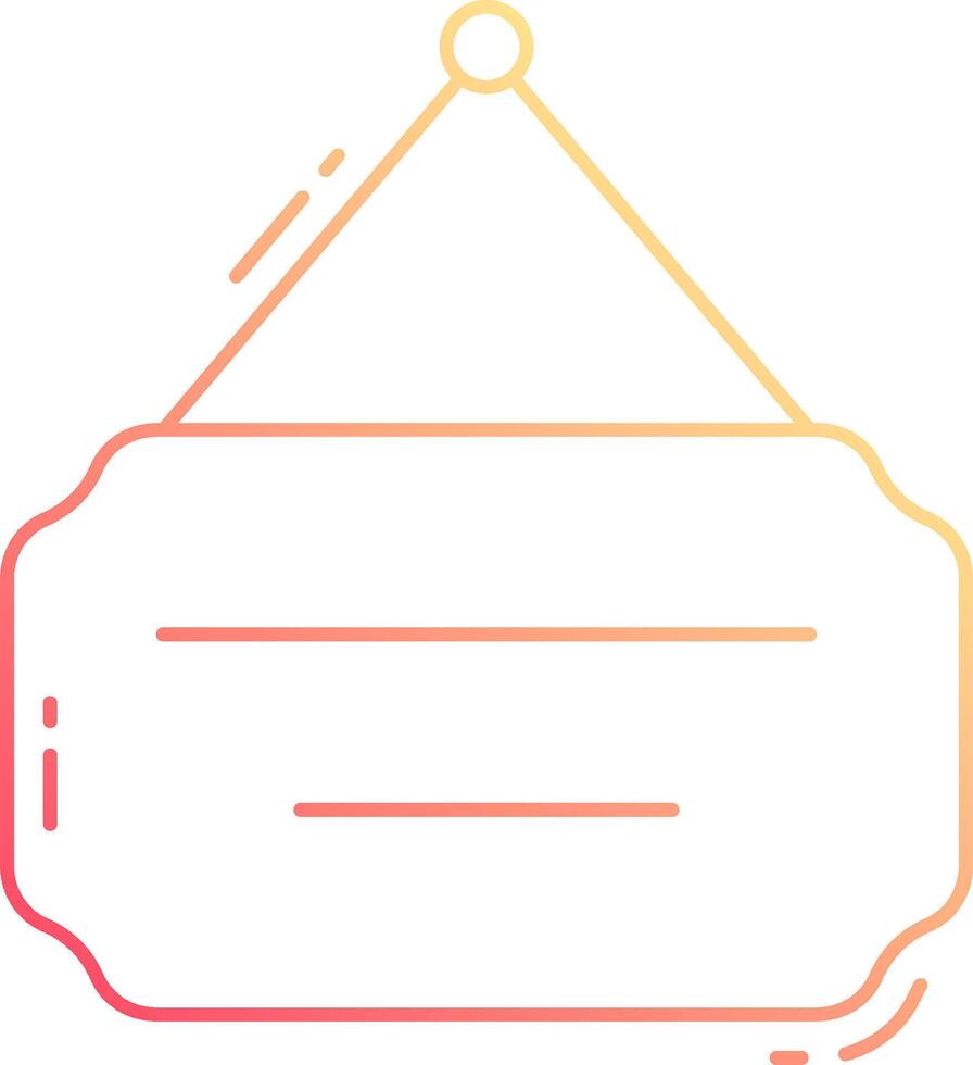 A sign hanging from a rope on a white background vector