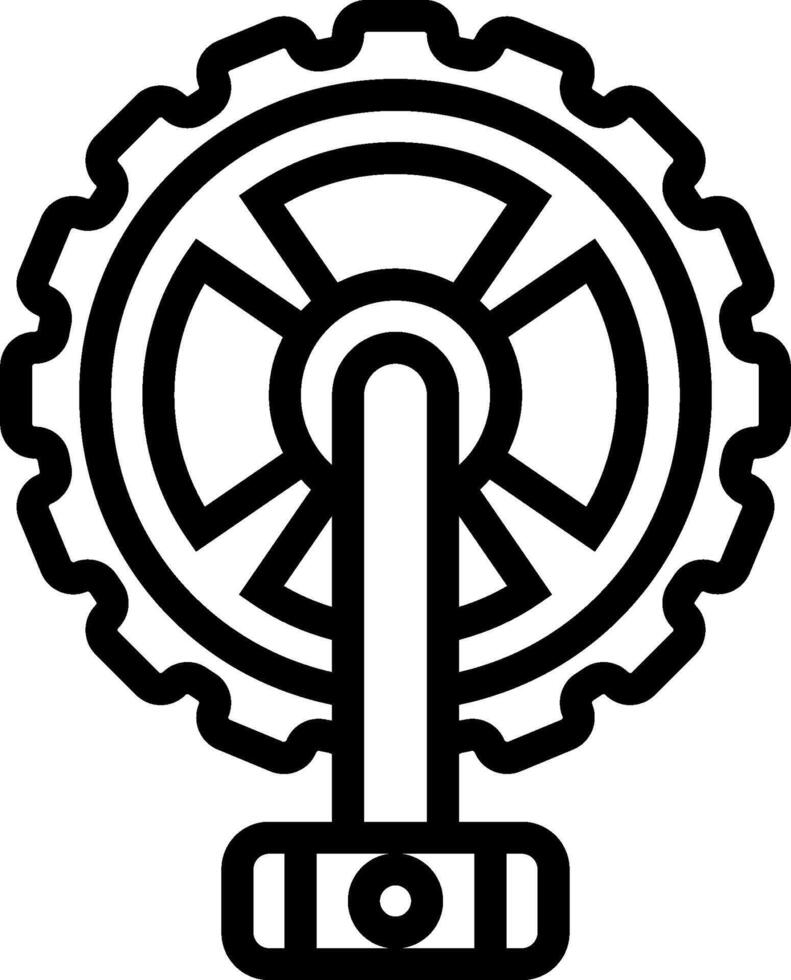 A black and white illustration of a bicycle wheel vector