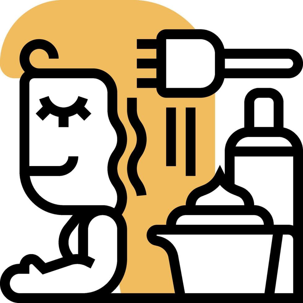 A woman is getting her hair done by a stylist vector