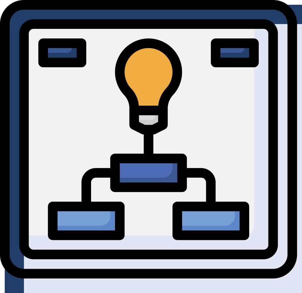 A light bulb is connected to a circuit board vector