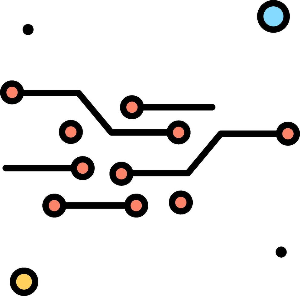 A circuit board with dots and lines vector