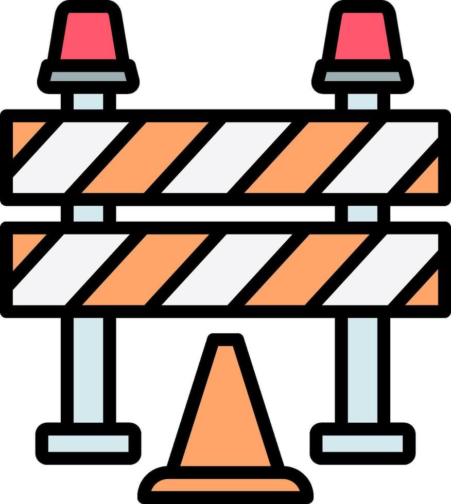 A construction barrier with cones and lights vector