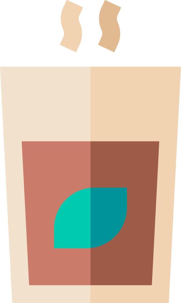 A cup of coffee with a leaf in it vector