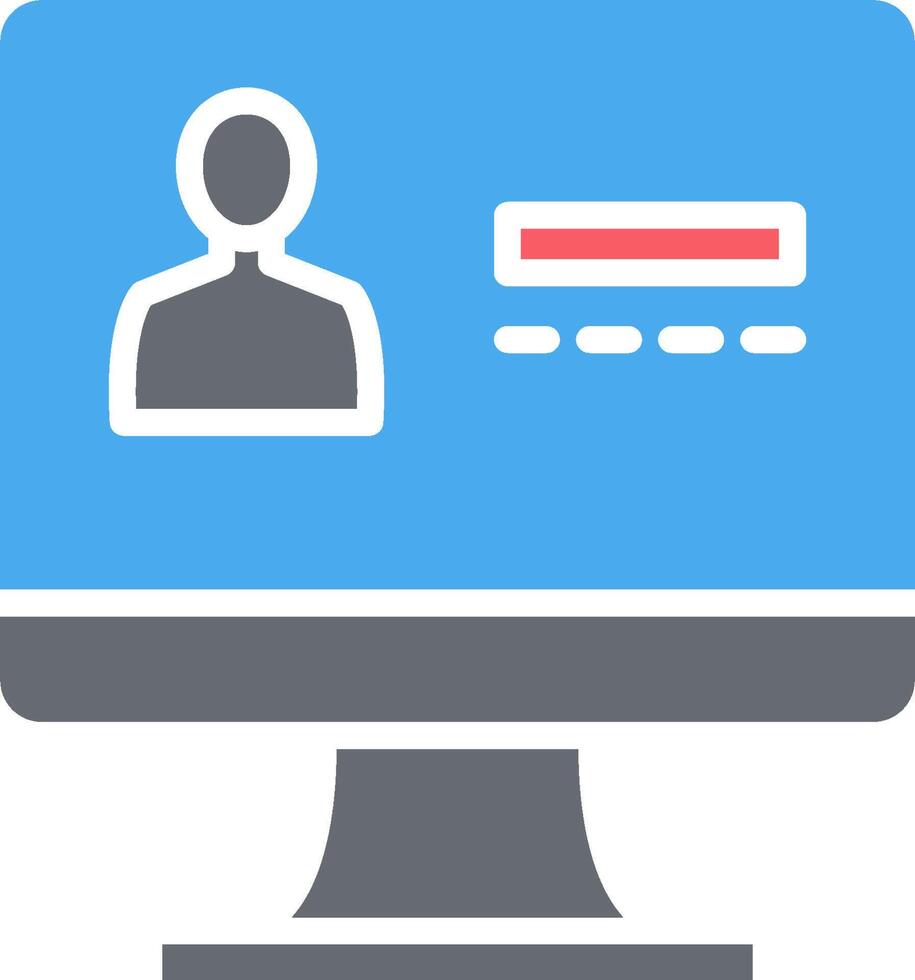 A computer screen with a person on it vector