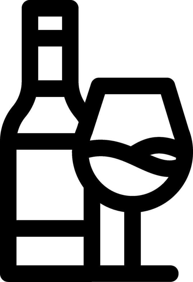 Wine bottle and glass icon vector
