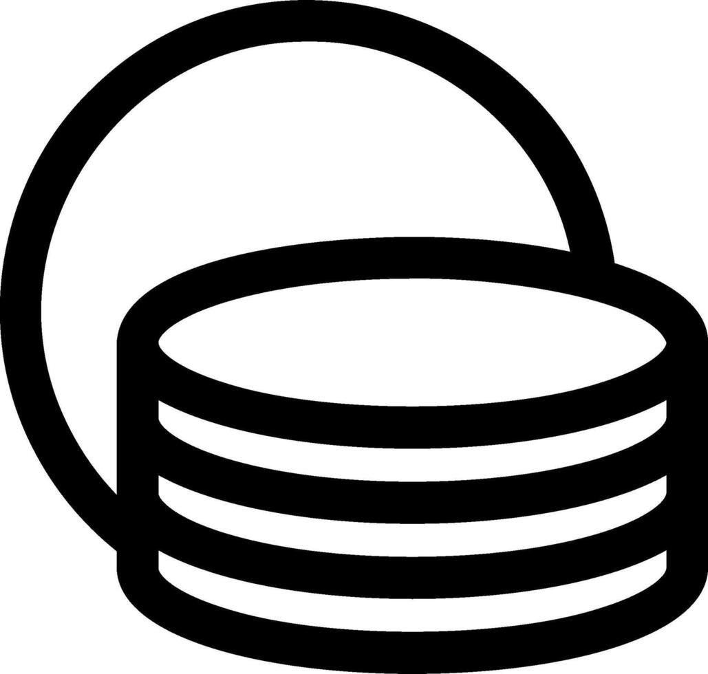 A black and white illustration of a stack of coins vector
