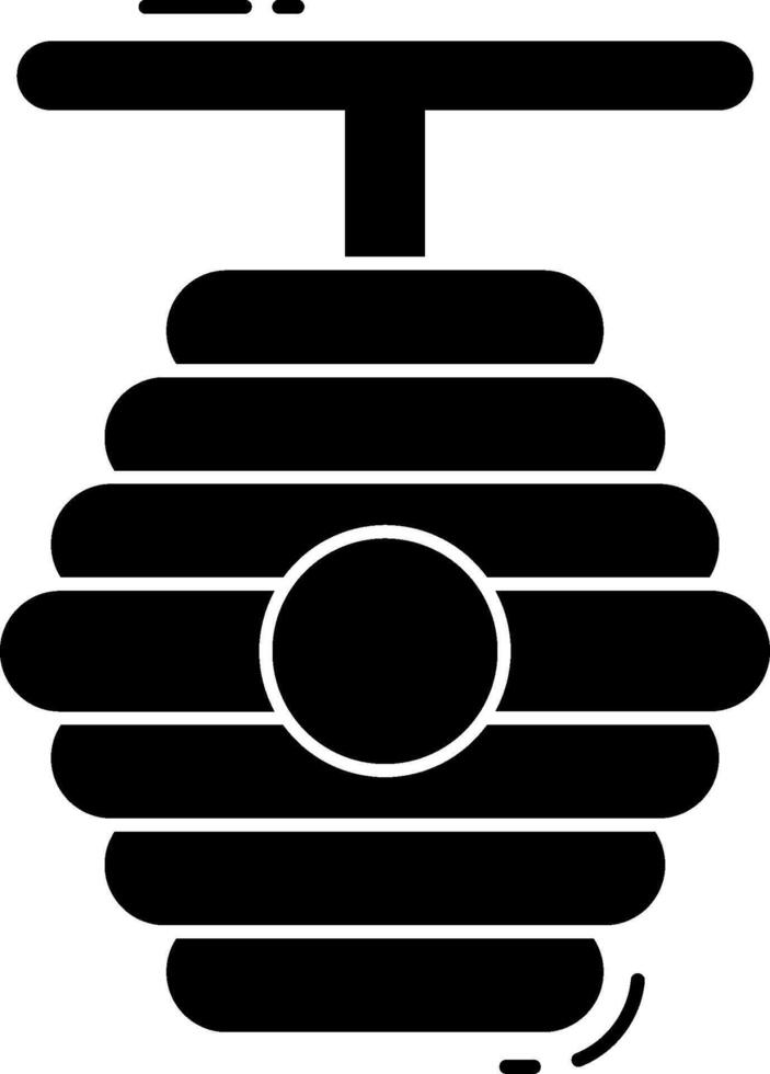 A black and white illustration of a bee hive vector