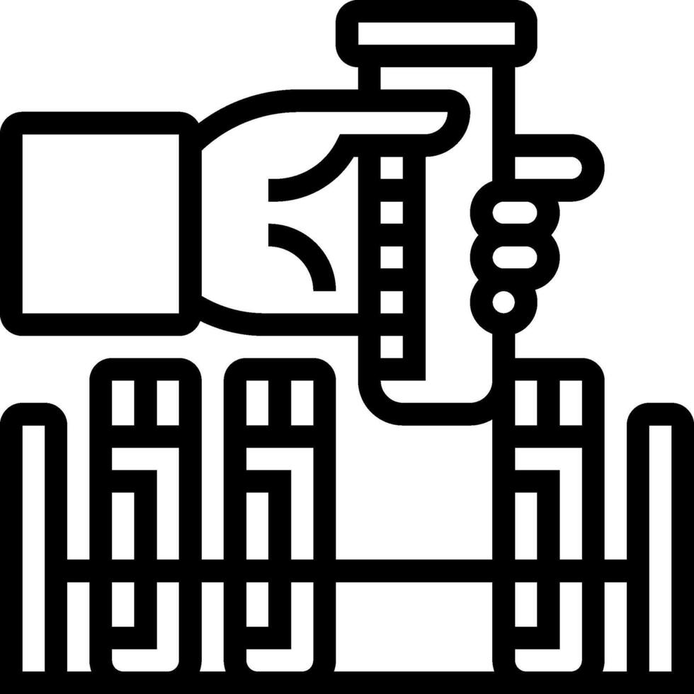 A hand holding a test tube and a bar vector