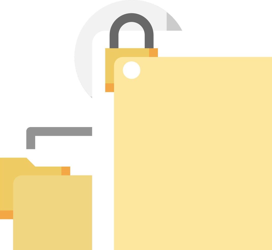 A yellow folder with a padlock on it vector