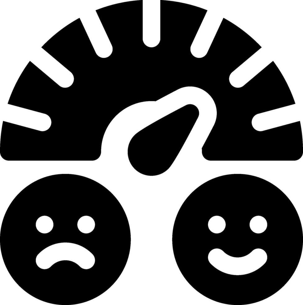A black and white icon of a speedometer with two faces vector