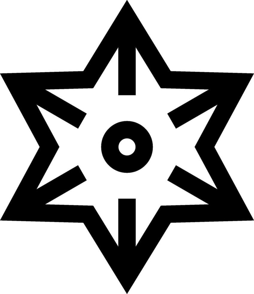 A black and white star with a star in the center vector