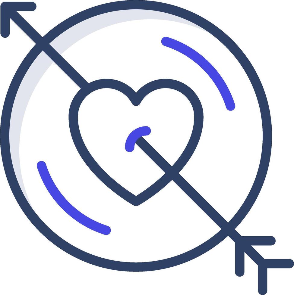 A heart and arrow in a circle vector