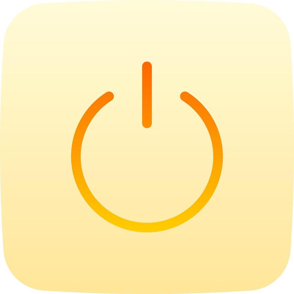 An orange power button icon on a yellow background vector