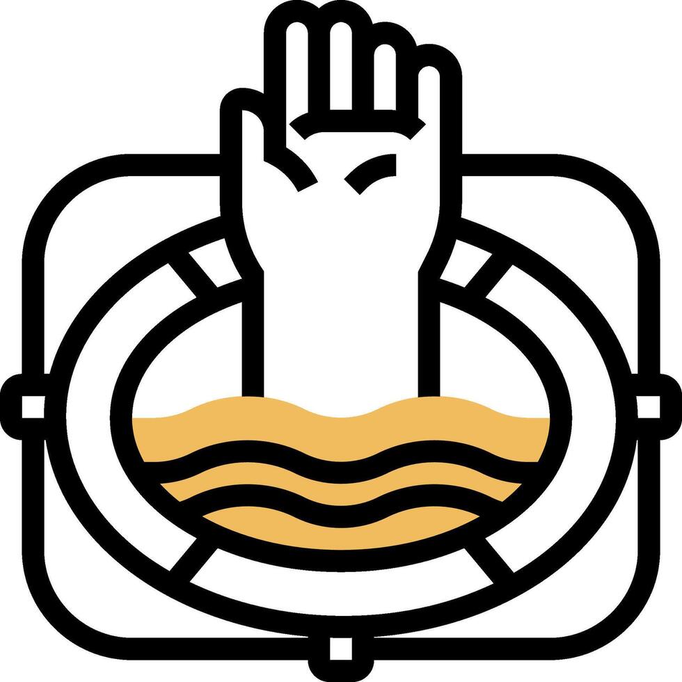 A hand reaching out to the water vector