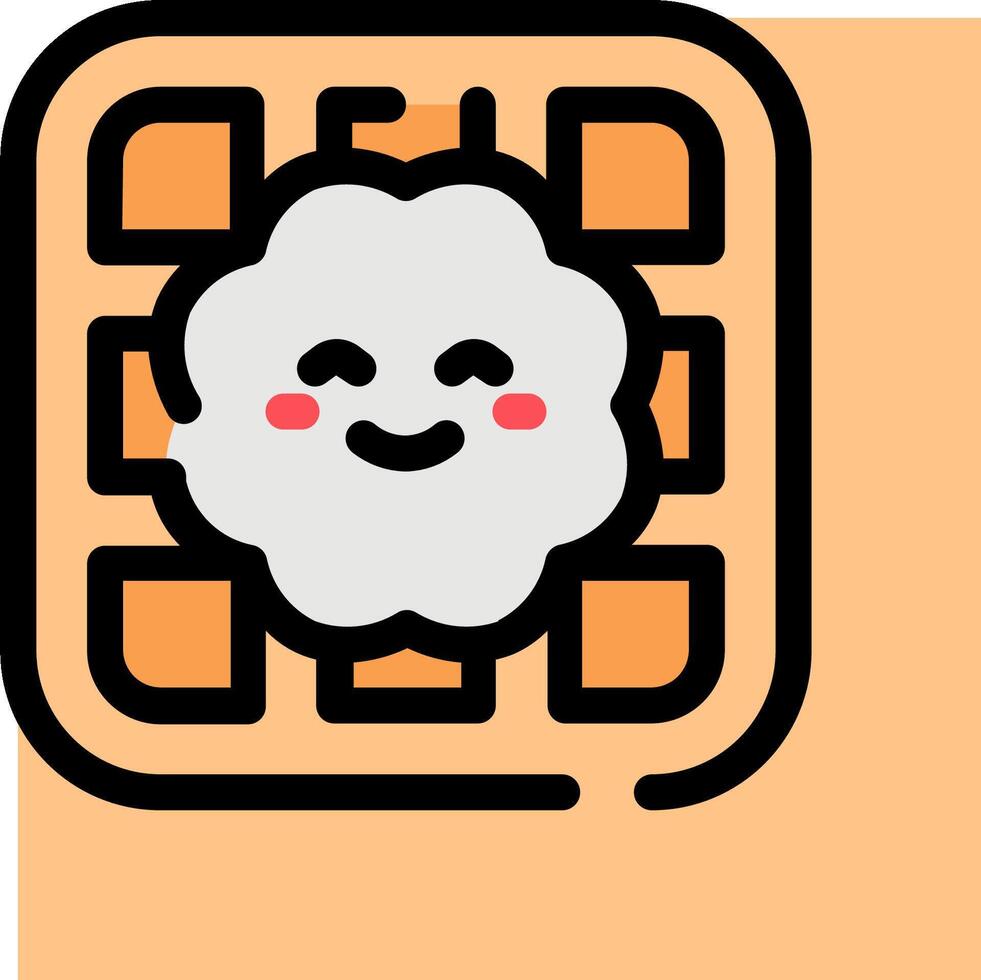 A waffle with a smiley face on it vector