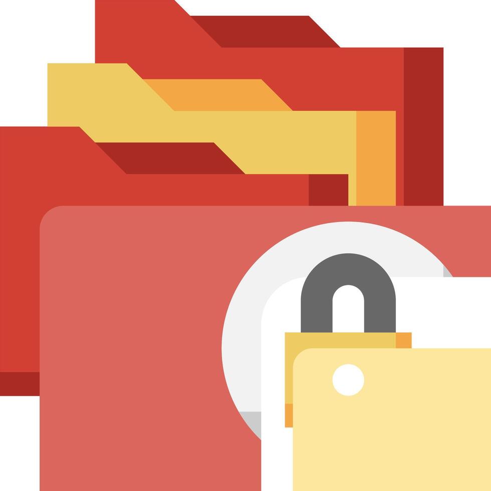 File folder icon with lock and padlock vector