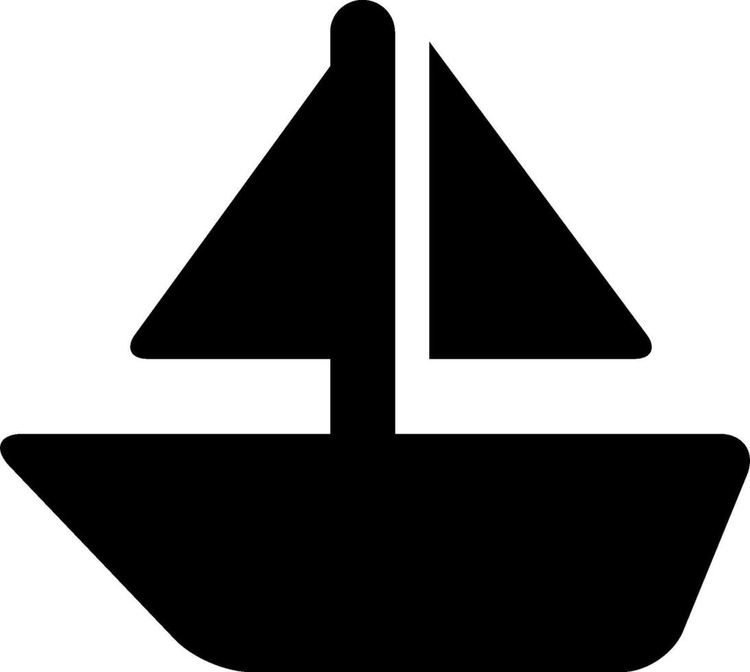 A black and white sailboat icon vector